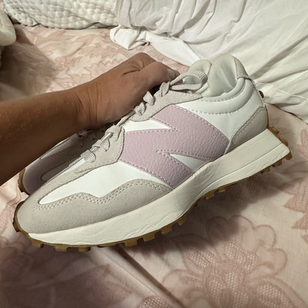 New Balance Pink and White Retro Sneakers